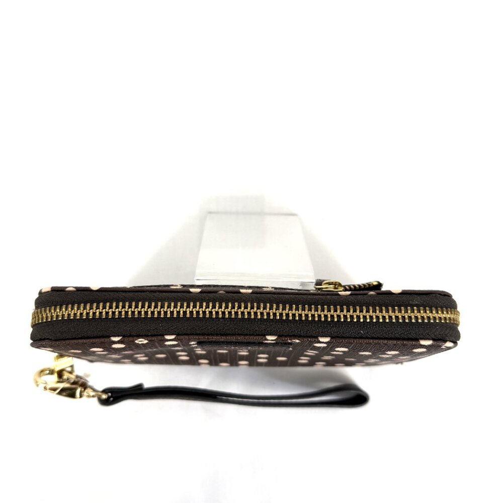 Fossil Envelope Wristlet Brown With Dots - image 7